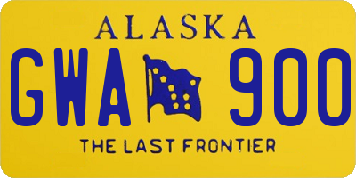 AK license plate GWA900