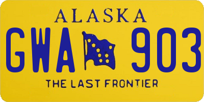 AK license plate GWA903