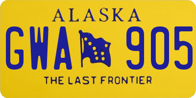 AK license plate GWA905