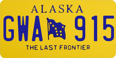 AK license plate GWA915