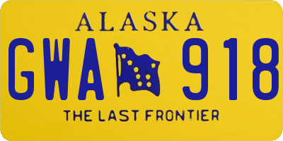 AK license plate GWA918