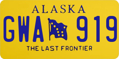 AK license plate GWA919