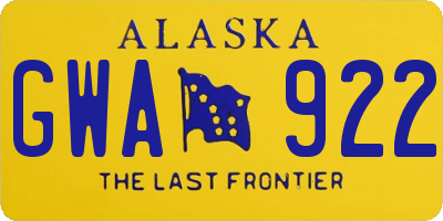 AK license plate GWA922