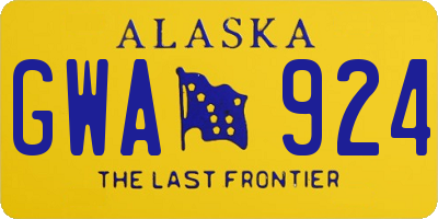 AK license plate GWA924