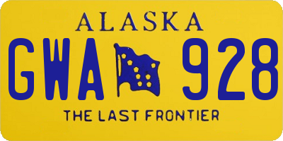 AK license plate GWA928