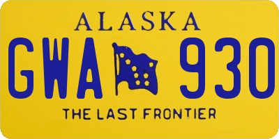 AK license plate GWA930