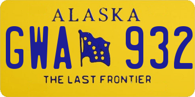 AK license plate GWA932