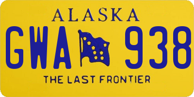 AK license plate GWA938