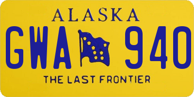 AK license plate GWA940