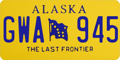 AK license plate GWA945