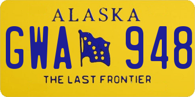 AK license plate GWA948