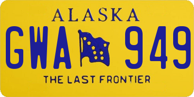 AK license plate GWA949