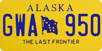 AK license plate GWA950