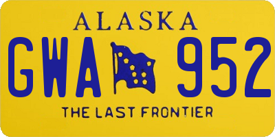 AK license plate GWA952