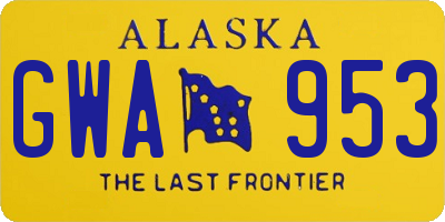 AK license plate GWA953