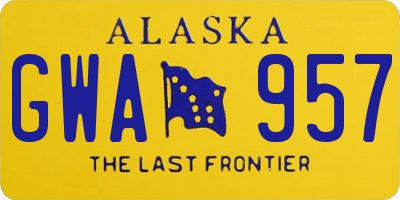 AK license plate GWA957