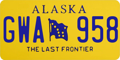 AK license plate GWA958