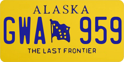 AK license plate GWA959