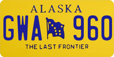 AK license plate GWA960