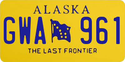 AK license plate GWA961