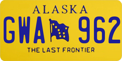 AK license plate GWA962