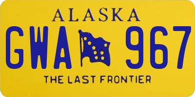 AK license plate GWA967