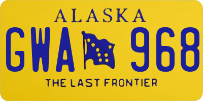 AK license plate GWA968