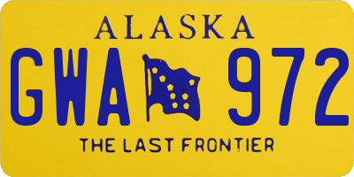 AK license plate GWA972