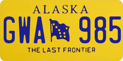 AK license plate GWA985