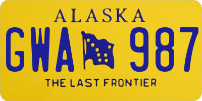 AK license plate GWA987