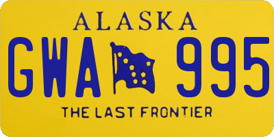 AK license plate GWA995