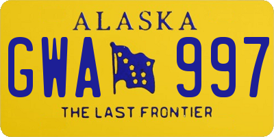 AK license plate GWA997