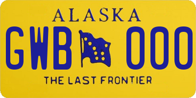 AK license plate GWB000