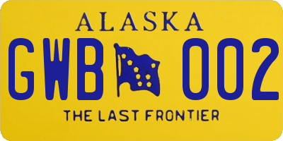 AK license plate GWB002