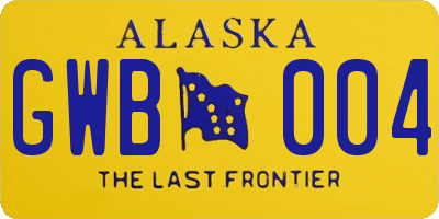 AK license plate GWB004