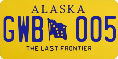 AK license plate GWB005