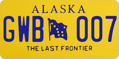 AK license plate GWB007