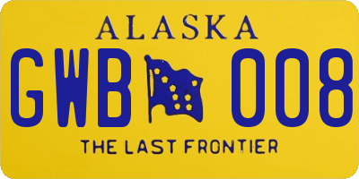 AK license plate GWB008