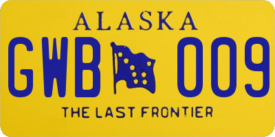 AK license plate GWB009