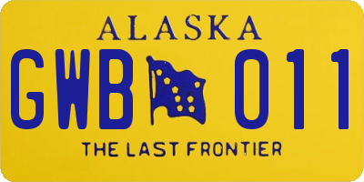 AK license plate GWB011