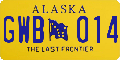 AK license plate GWB014