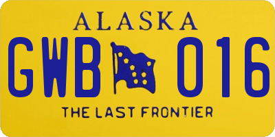 AK license plate GWB016