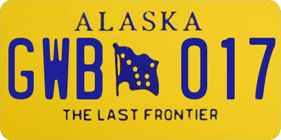 AK license plate GWB017