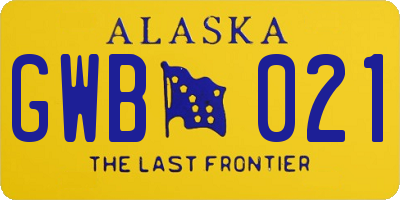 AK license plate GWB021