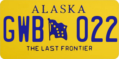 AK license plate GWB022