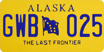 AK license plate GWB025