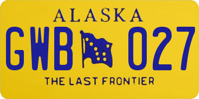 AK license plate GWB027