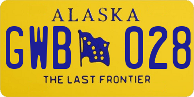 AK license plate GWB028