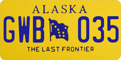 AK license plate GWB035