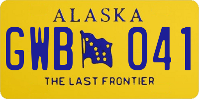 AK license plate GWB041